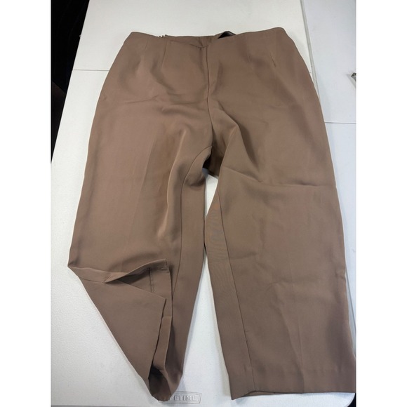 True Beauty By Emme Khaki formal capri, polyester, high-waisted vintage 16 - Picture 1 of 9